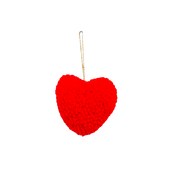Handmade Heart Pom Pom Bauble Decoration - Christmas