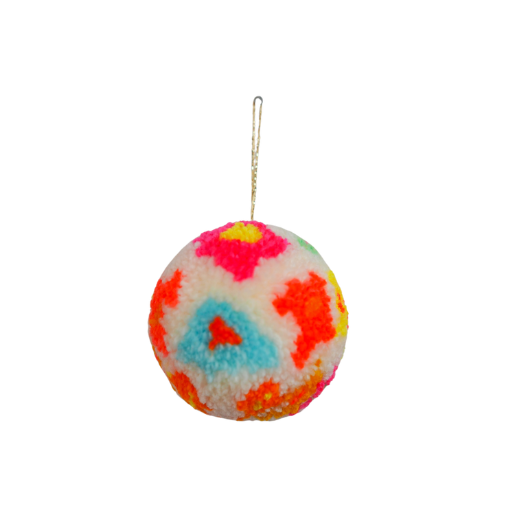 Handmade Flower Power Pom Pom Bauble Decoration