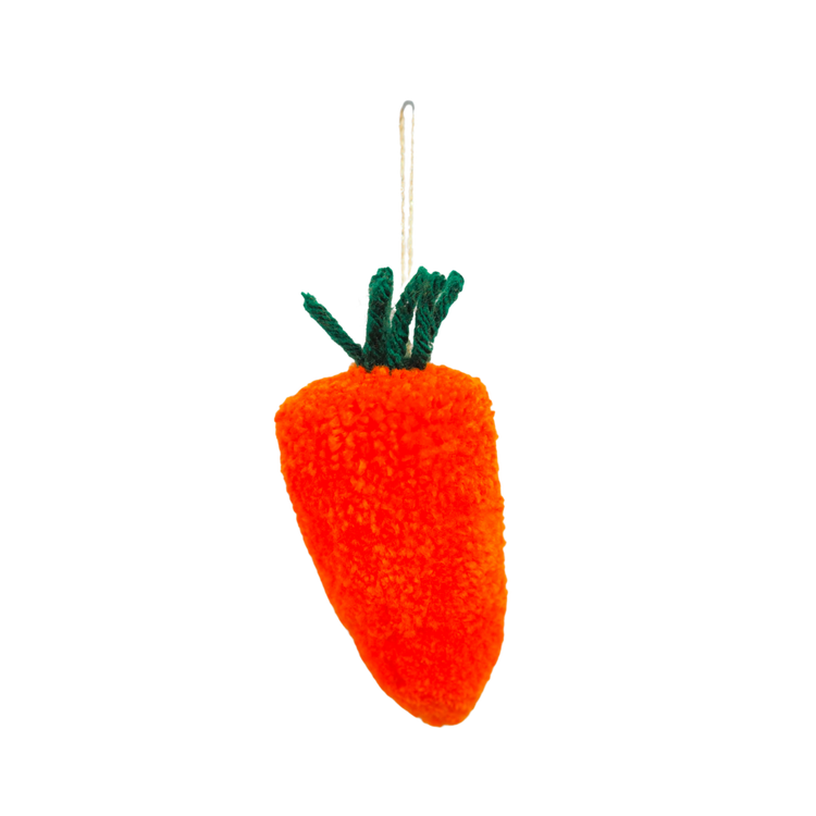 Handmade Carrot Pom Pom Bauble Decoration