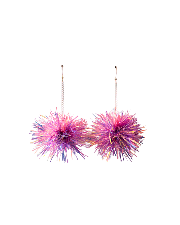 Mini Tinsel Earrings Sample Sale - Pastel Pink & Lilac