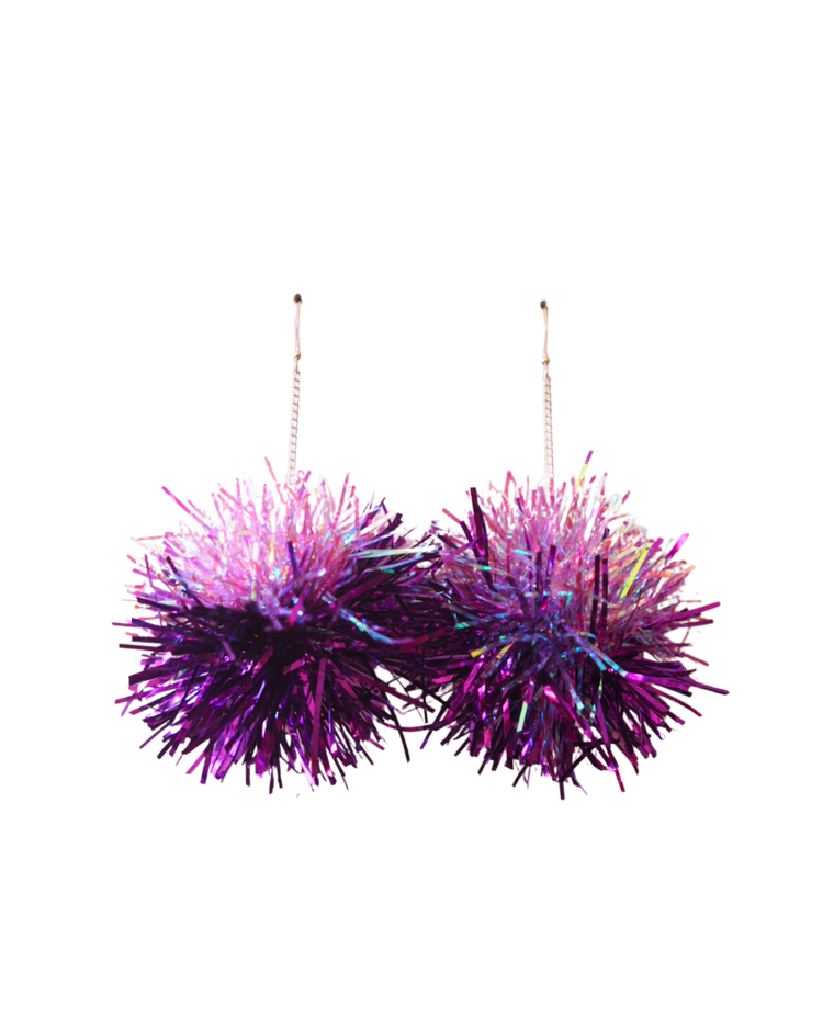 Tinsel Earrings Sample Sale - Lilac & Purple