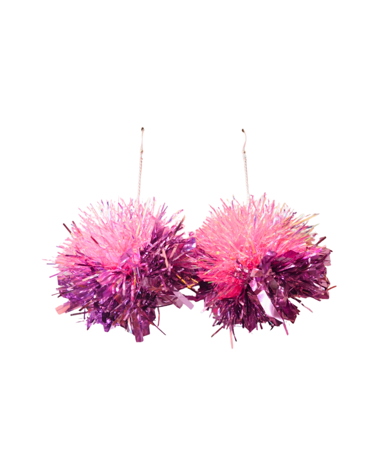 Tinsel Earrings Sample Sale - Pastel Pink & Chunky Lilac
