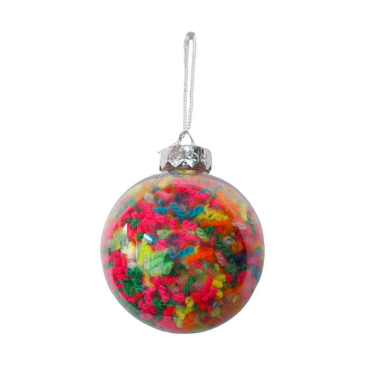 Yarn Christmas Bauble Decoration - Glass or Plastic