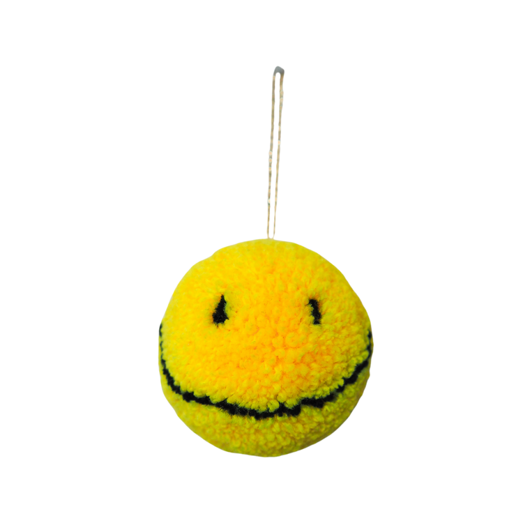 Handmade Smiley Face Pom Pom Bauble Decoration