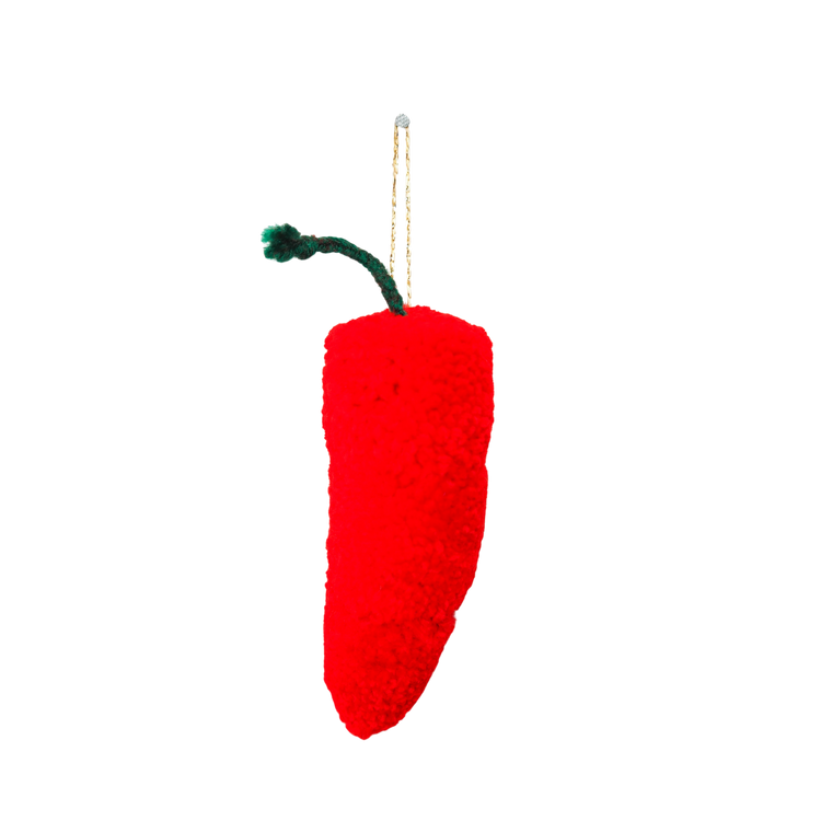 Handmade Chilli Pom Pom Bauble Decoration