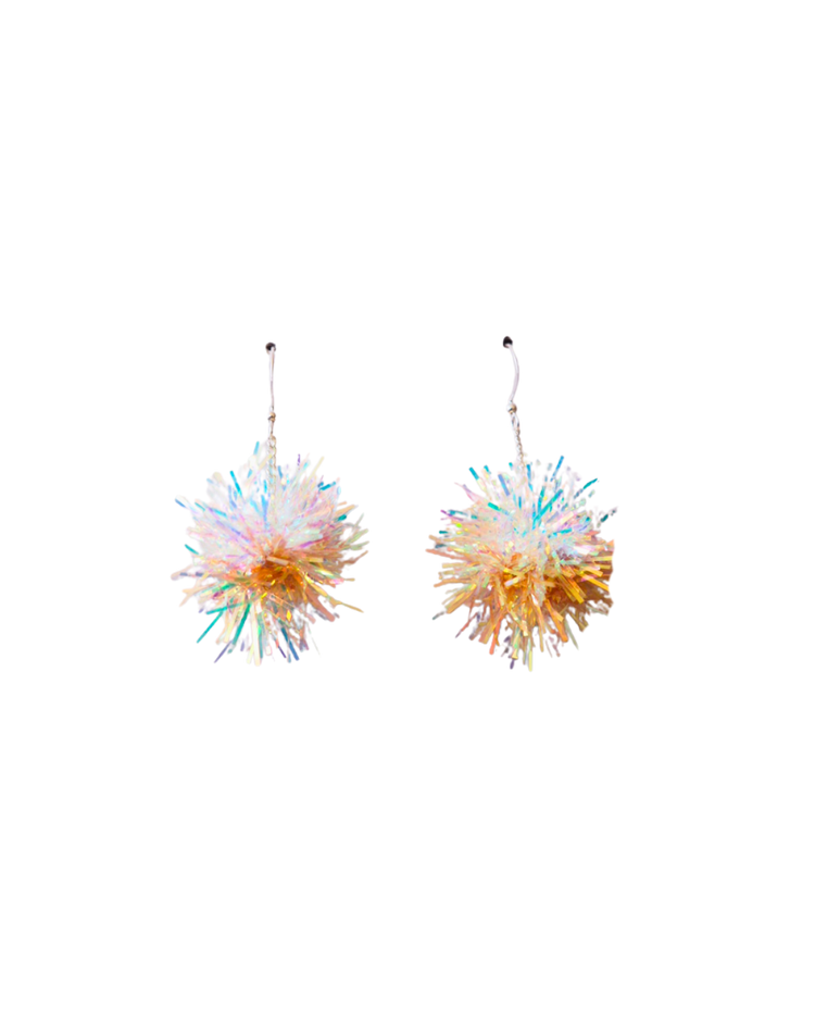 Mini Tinsel Earrings Sample Sale - Iridescent & Pastel Yellow