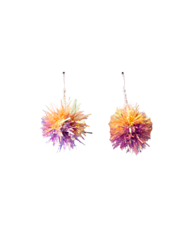 Mini Tinsel Earrings Sample Sale - Yellow & Lilac