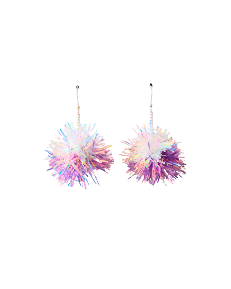 Mini Tinsel Earrings Sample Sale - Iridescent & Lilac
