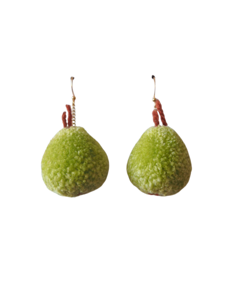 Pear Pom Pom Earrings Sample Sale