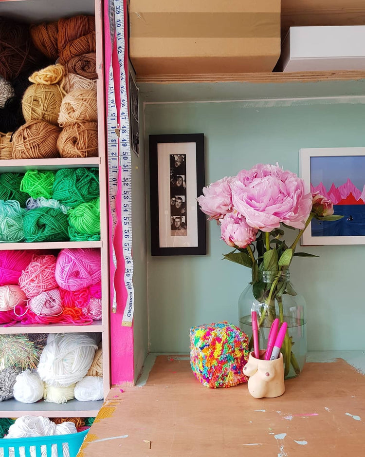 Pom Pom Rainbow Cube