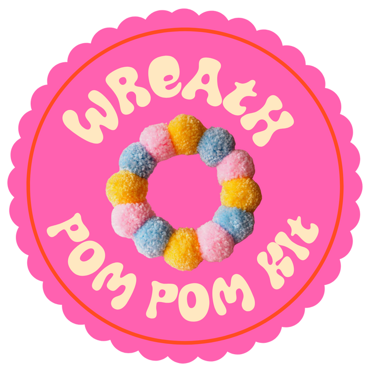 Chunky Pom Pom Wreath DIY Kit – Beginner Friendly Pastel Craft Kit