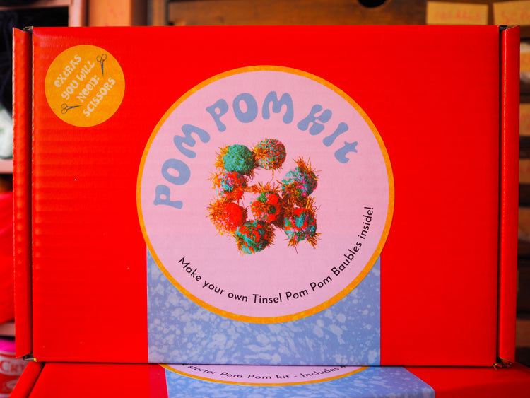 Tinsel Pom Pom Bauble Kit