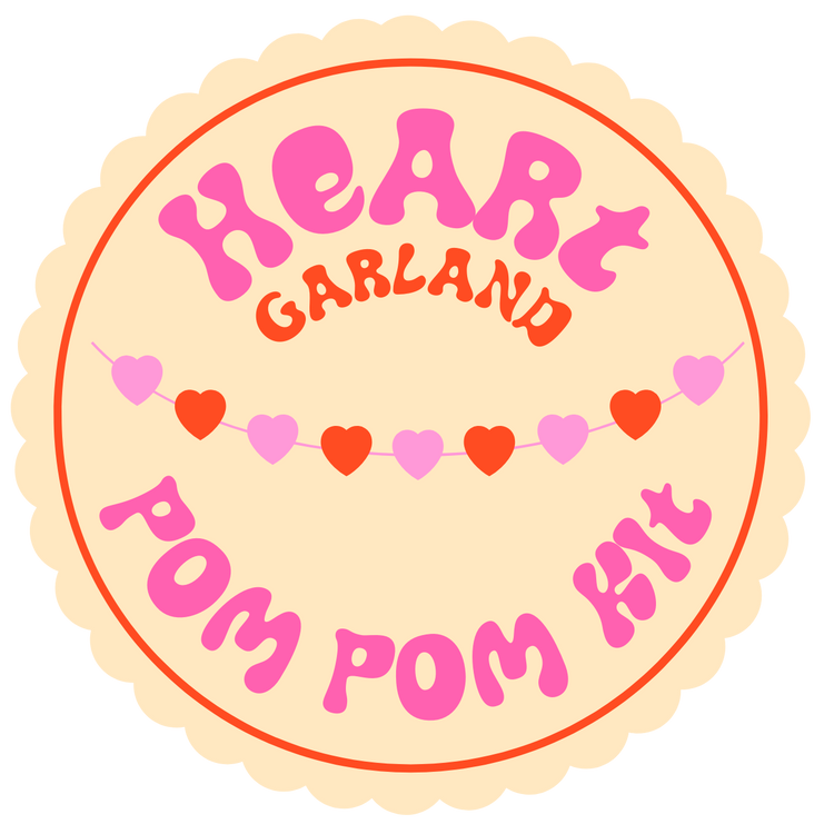 Heart Pom Pom Garland Kit - Makes at least 12 hearts
