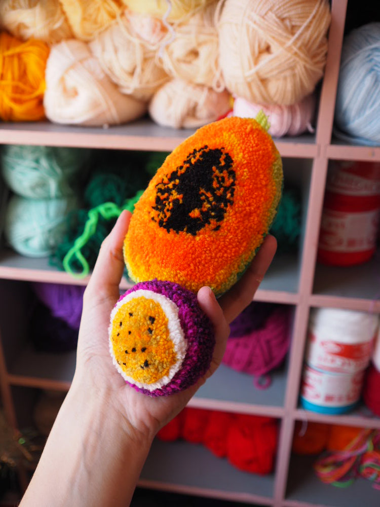 Handmade Passionfruit Pom Pom Bauble