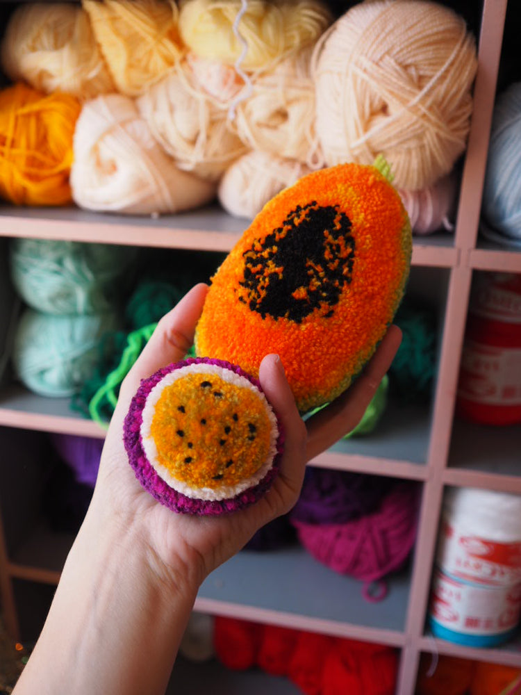 Handmade Passionfruit Pom Pom Bauble