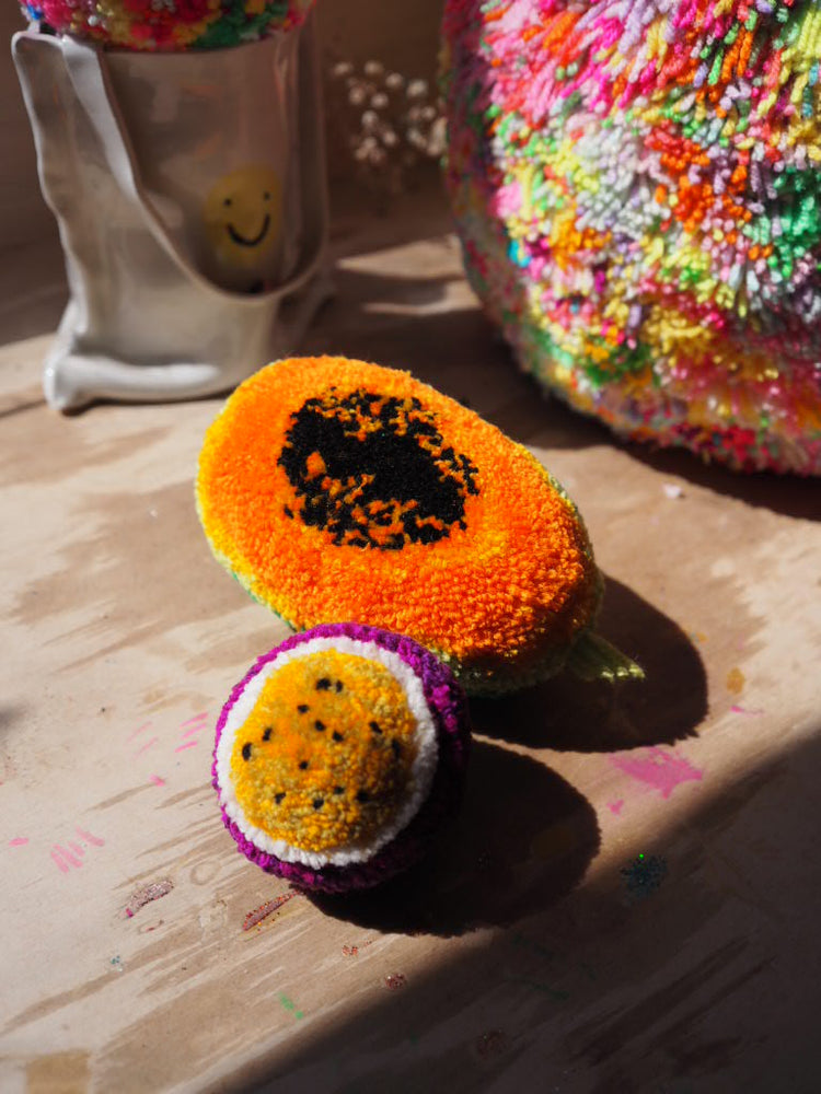 Handmade Passionfruit Pom Pom Bauble