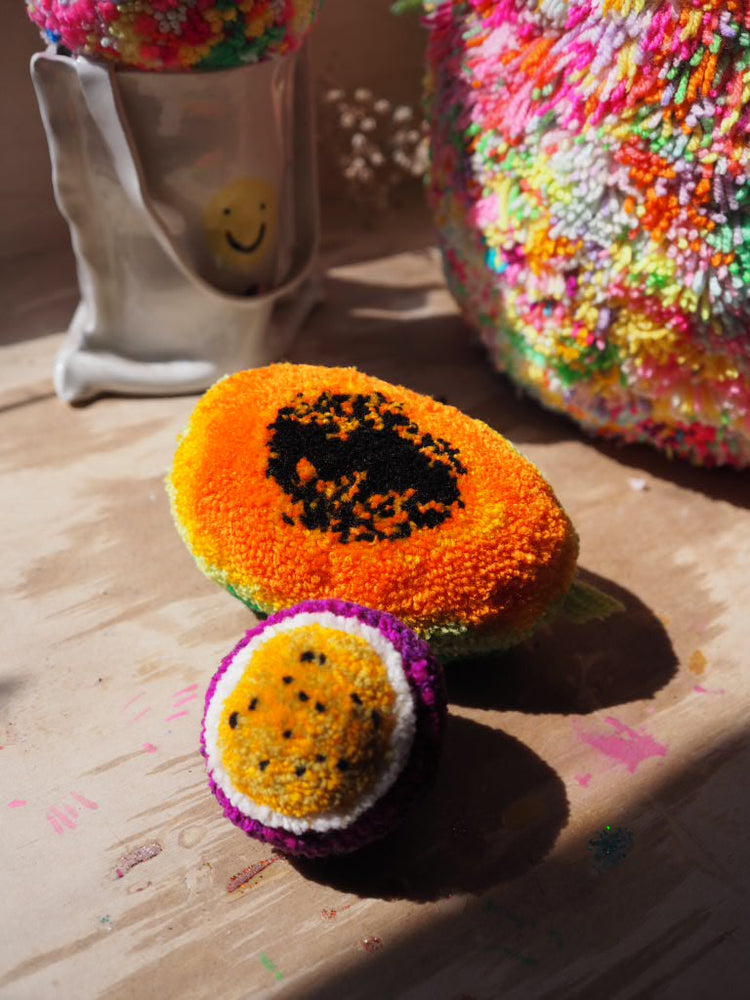 Handmade Passionfruit Pom Pom Sculpture