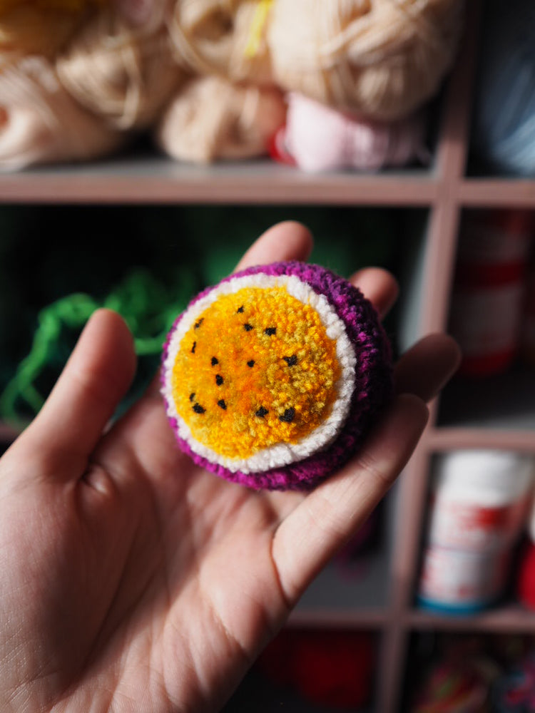 Handmade Passionfruit Pom Pom Bauble