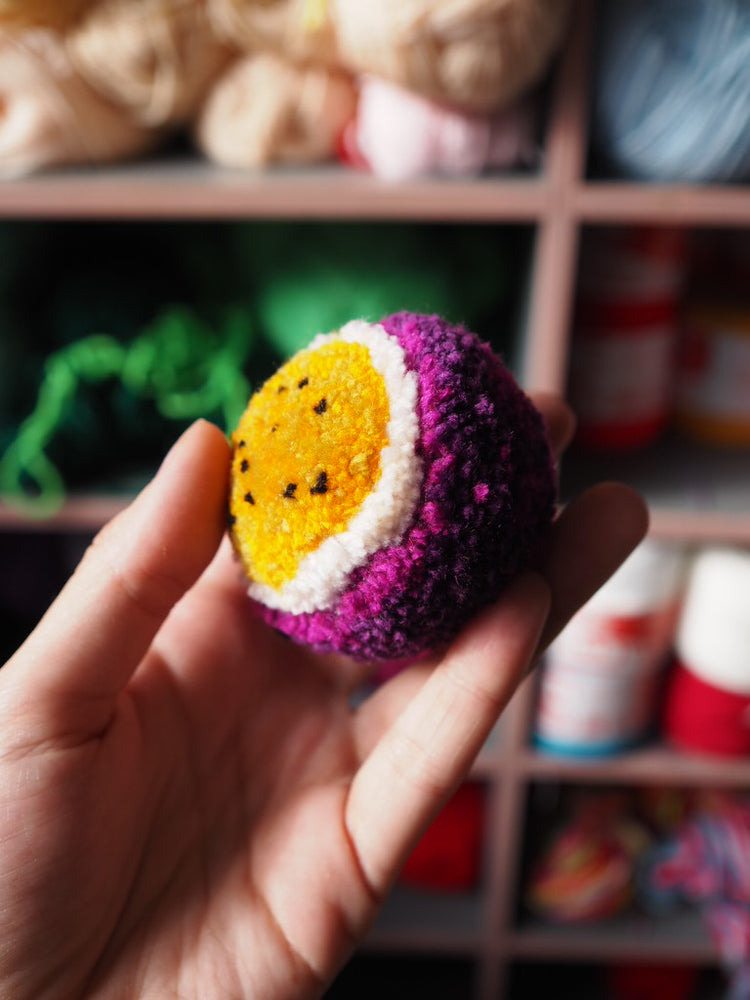 Handmade Passionfruit Pom Pom Bauble