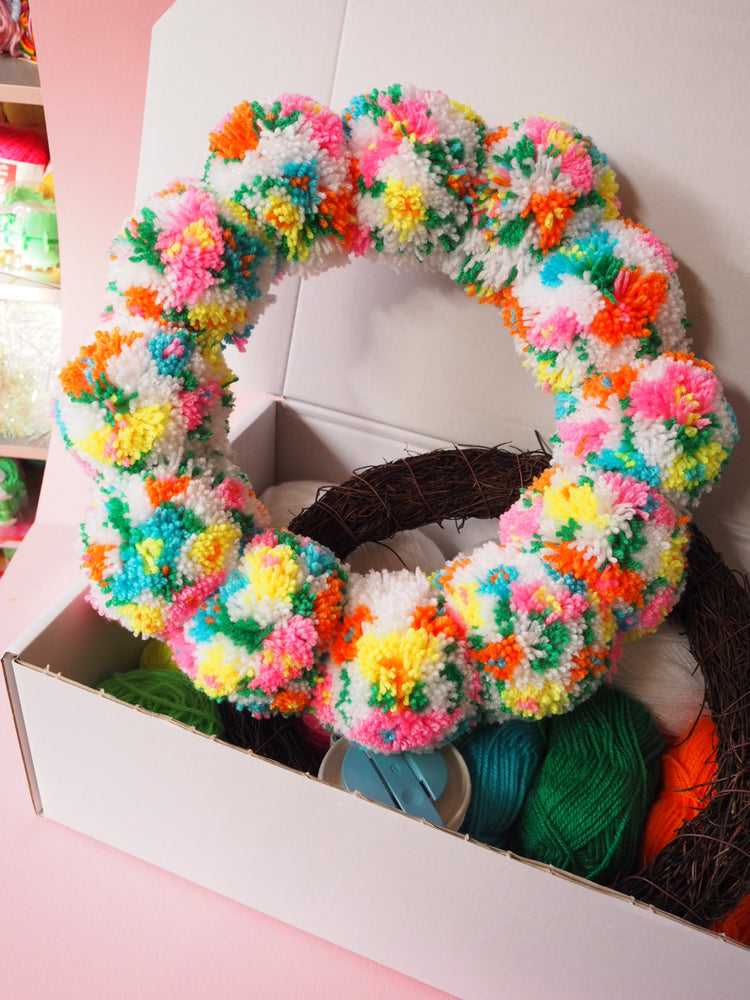 Floral Pom Pom Wreath DIY Kit – Pom Pom Craft Kit