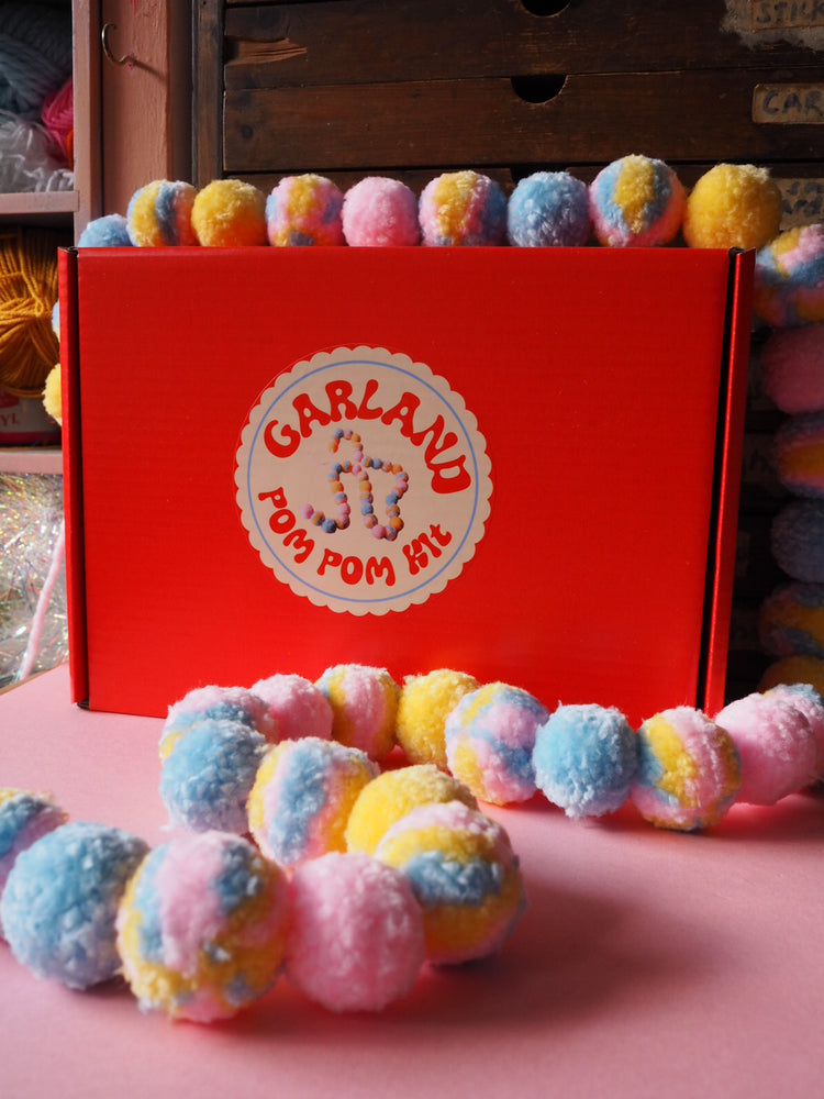 Chunky Pom Pom Garland DIY Kit – Beginner Friendly Pastel Craft Kit