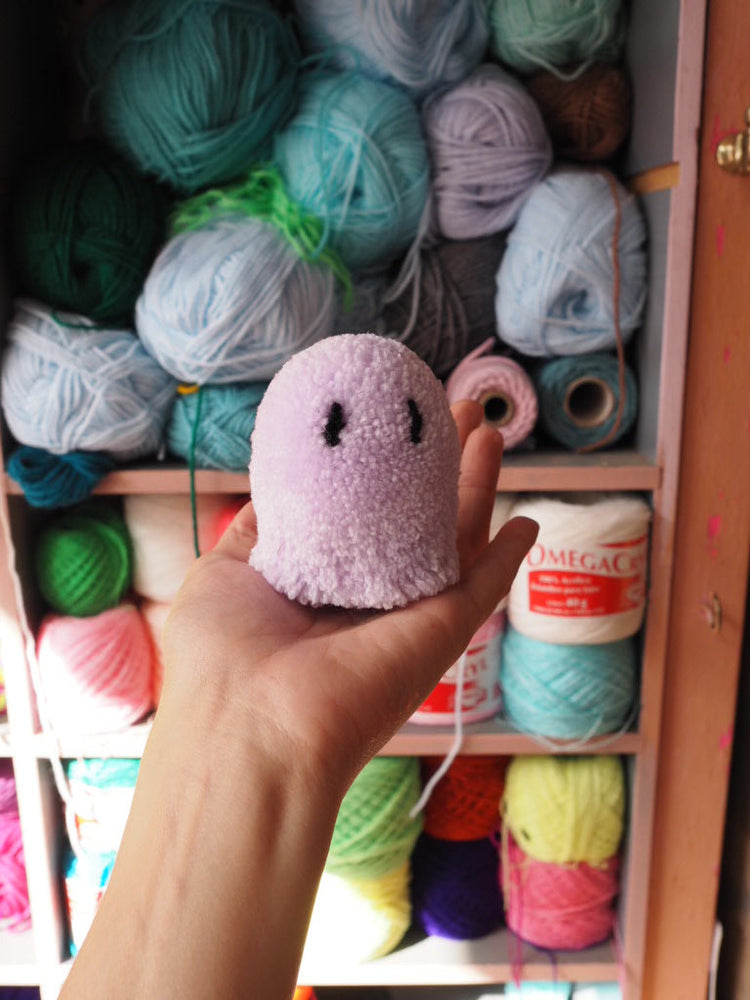 Ghost pom pom desk buddy