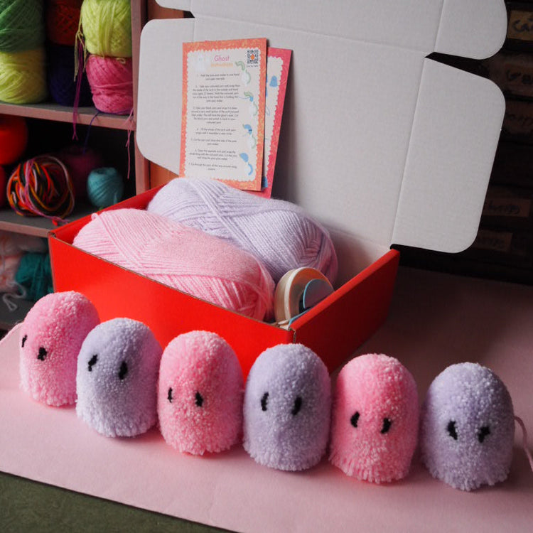 Ghost Garland Pom Pom DIY Kit - Choose your own colours!