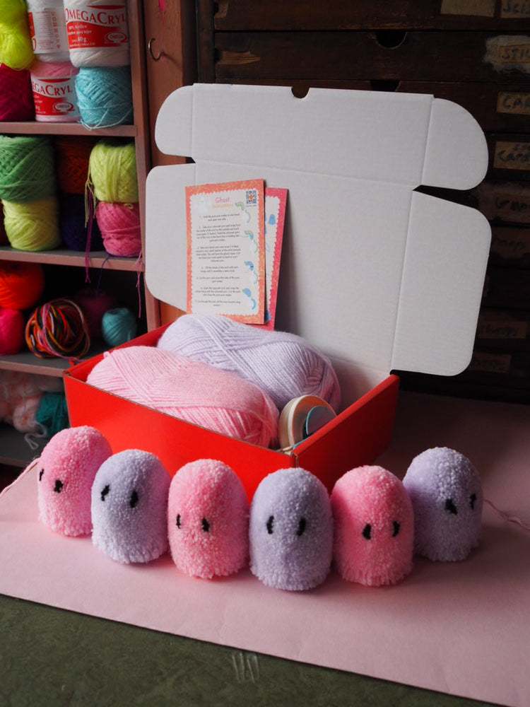 Ghost Garland Pom Pom DIY Kit - Choose your own colours!