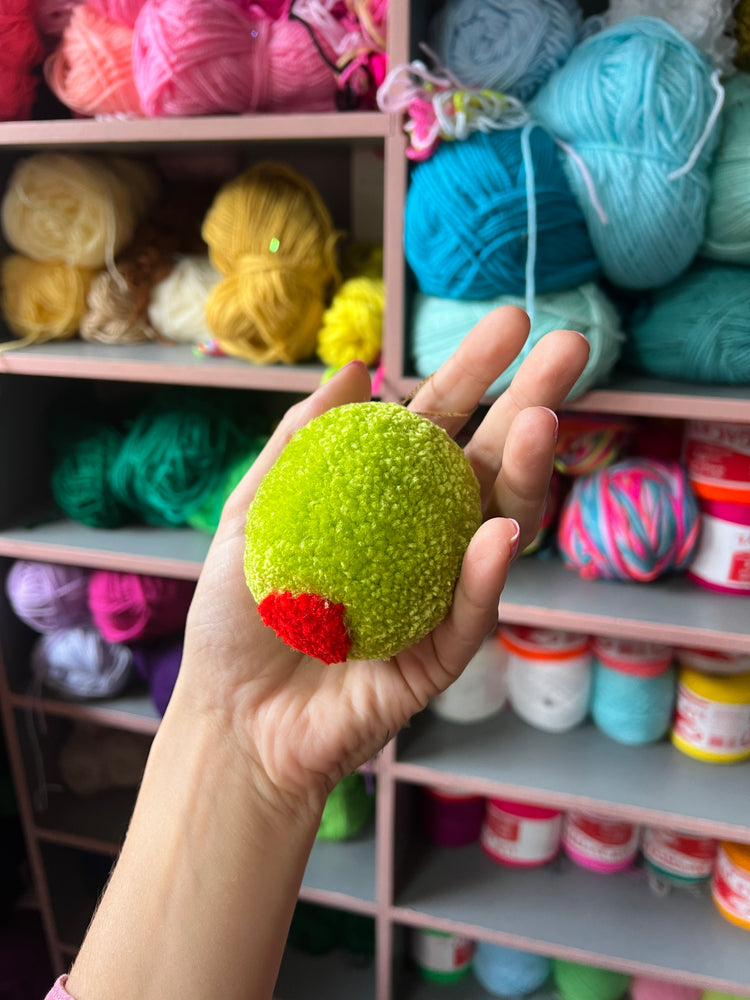 Handmade Olive Pom Pom Bauble Ornament Decoration