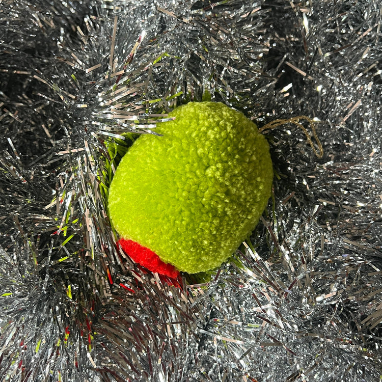 Christmas Olive Pom Pom Bauble Ornament Decoration