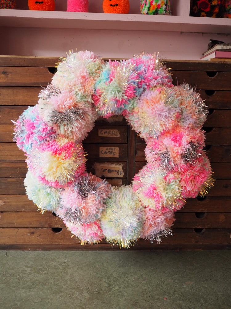 SAMPLE SALE - XL Handmade Pastel Iridescent Wreath