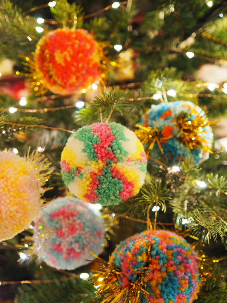Handmade Pom Pom Bauble Decoration - Christmas