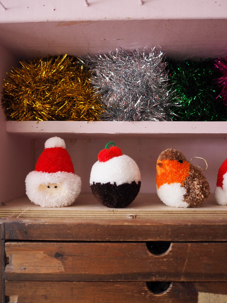 Handmade Robin Pom Pom Bauble Christmas Decoration