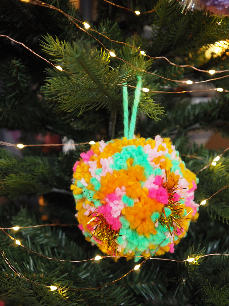 XL Chunky Pom Pom Bauble DIY Kit - Bright - Makes at least 4 Baubles