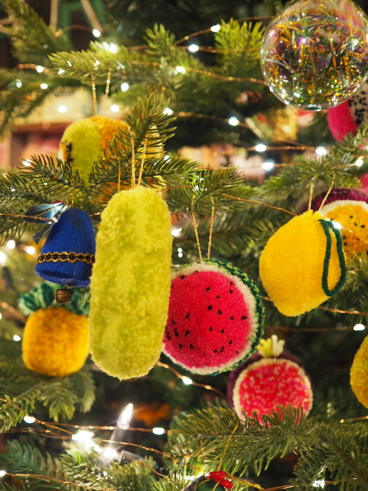 Handmade Watermelon Pom Pom Bauble Christmas Decoration