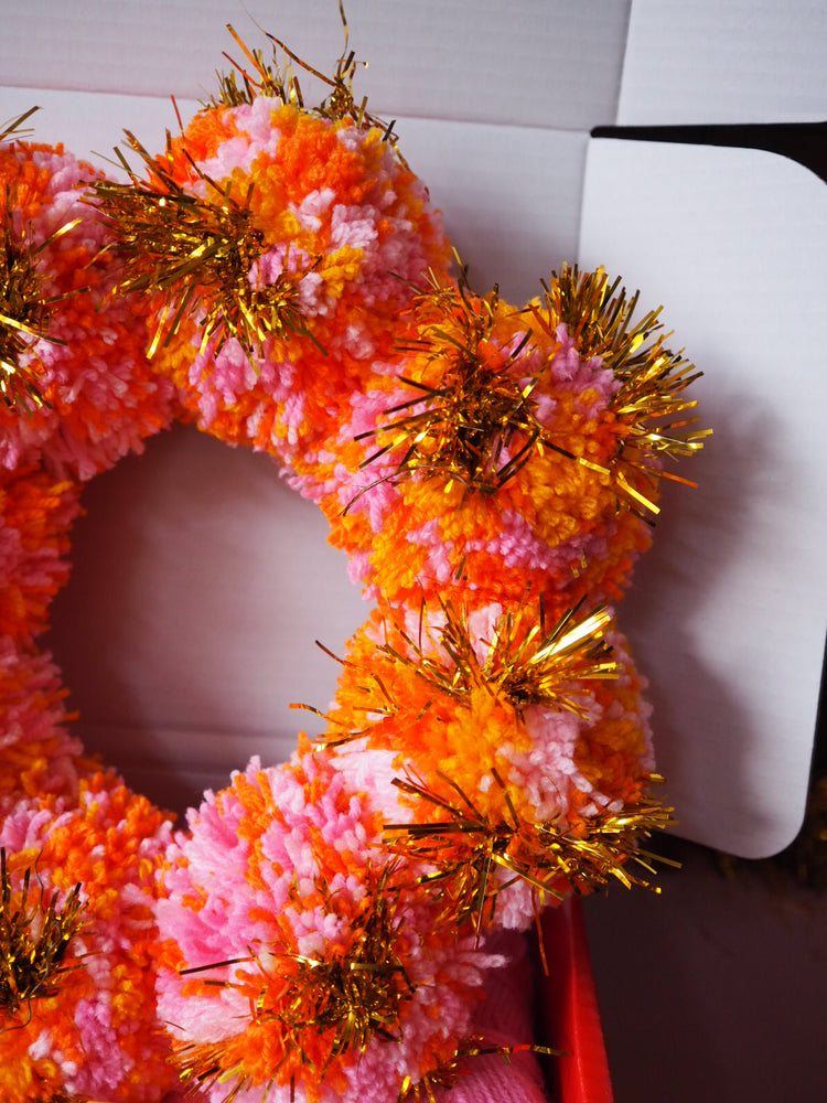 Mini Tinsel Pom Pom Wreath DIY Kit - Bright