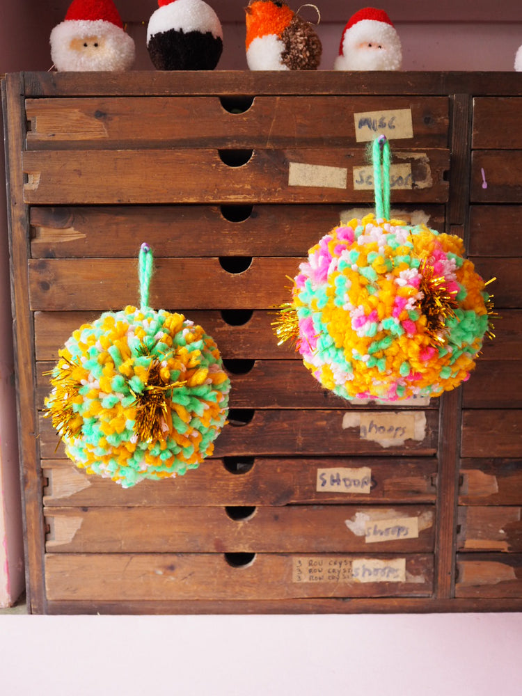 XL Chunky Pom Pom Bauble DIY Kit - Bright - Makes at least 4 Baubles