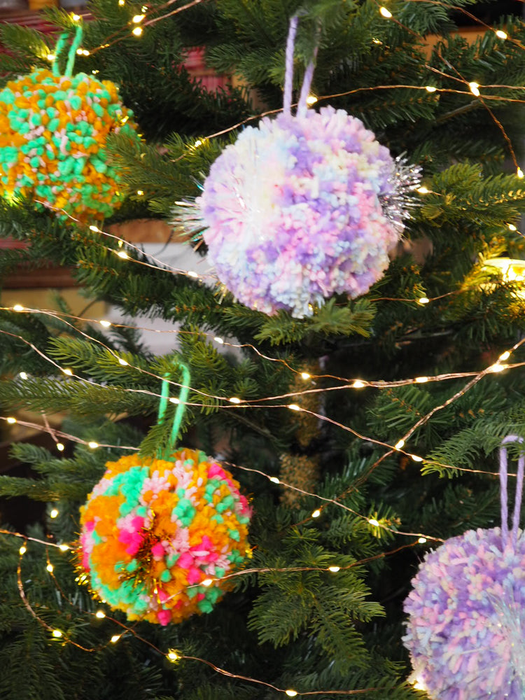 XL Chunky Pom Pom Bauble DIY Kit - Bright - Makes at least 4 Baubles