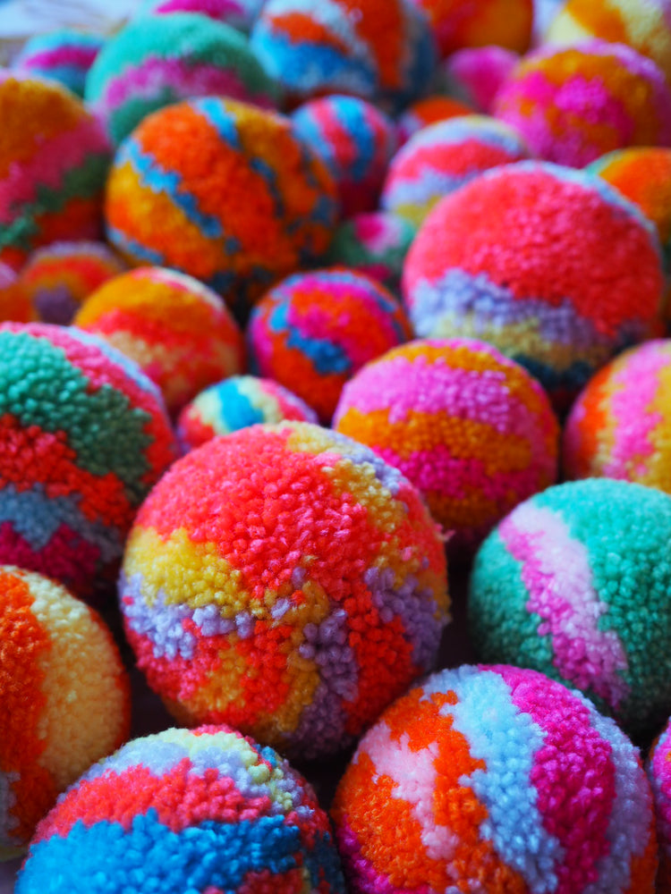 Handmade Rainbow Pom Pom Wreath