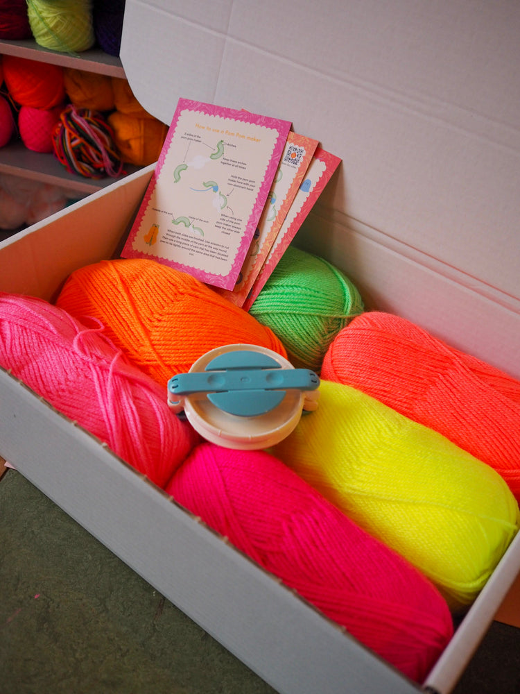 XL Ghost Garland Pom Pom DIY Kit - Neon - Makes at least 18 ghosts!