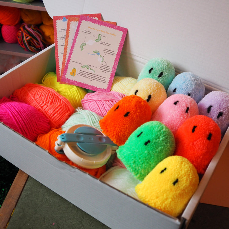 XL Ghost Garland Pom Pom DIY Kit - Neon & Pastel - Makes at least 12 ghosts!