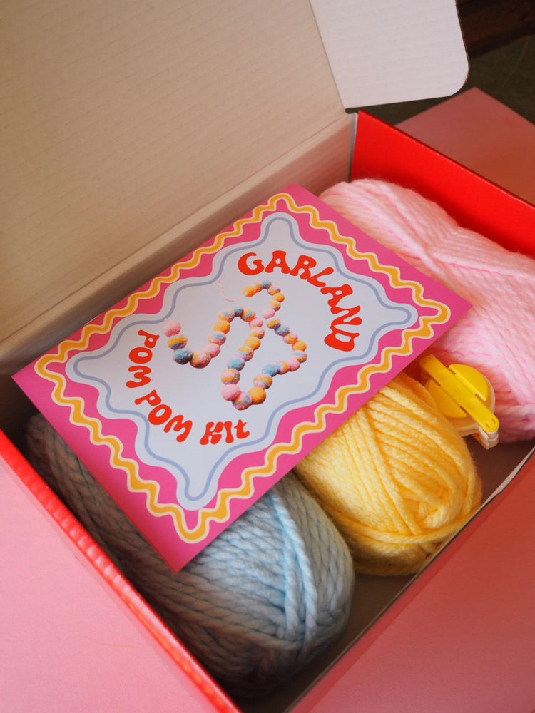 Chunky Pom Pom Garland DIY Kit – Beginner Friendly Pastel Craft Kit