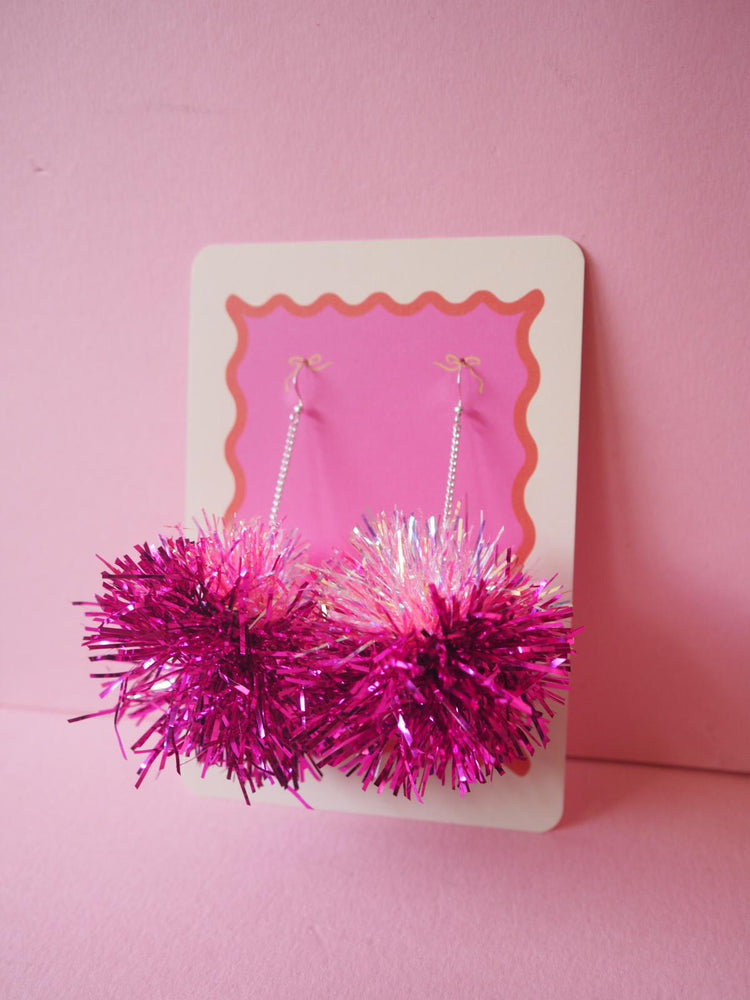 Tinsel Earrings Sample Sale - Pastel Pink & Hot Pink