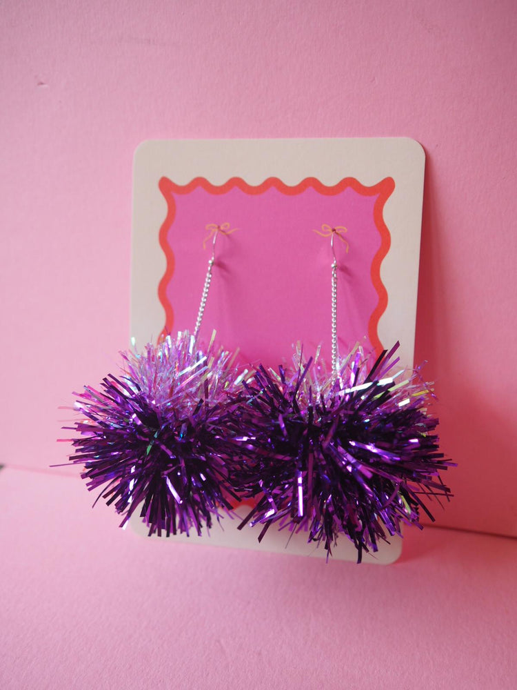 Tinsel Earrings Sample Sale - Lilac & Purple