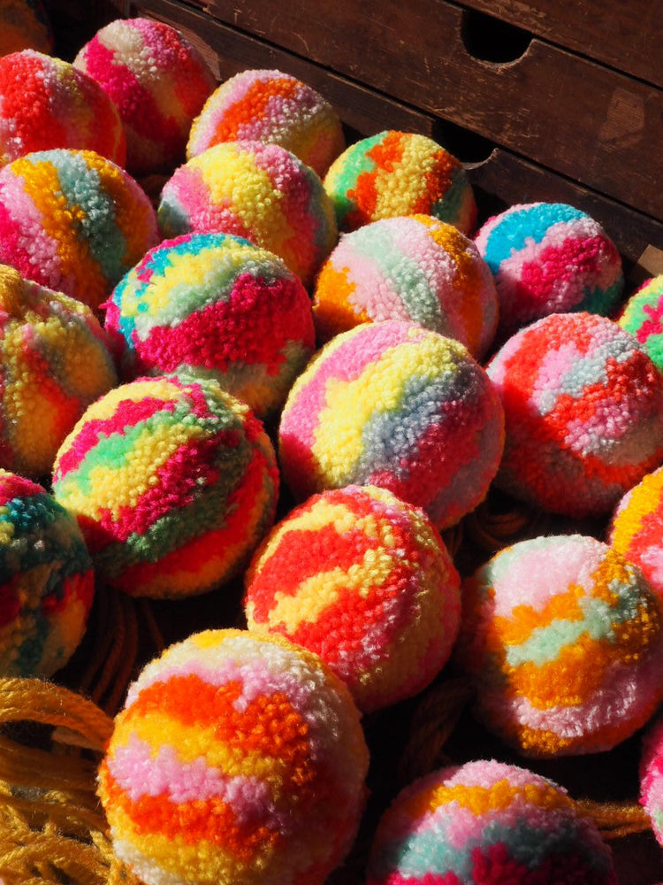 Handmade Rainbow Pom Pom Wreath