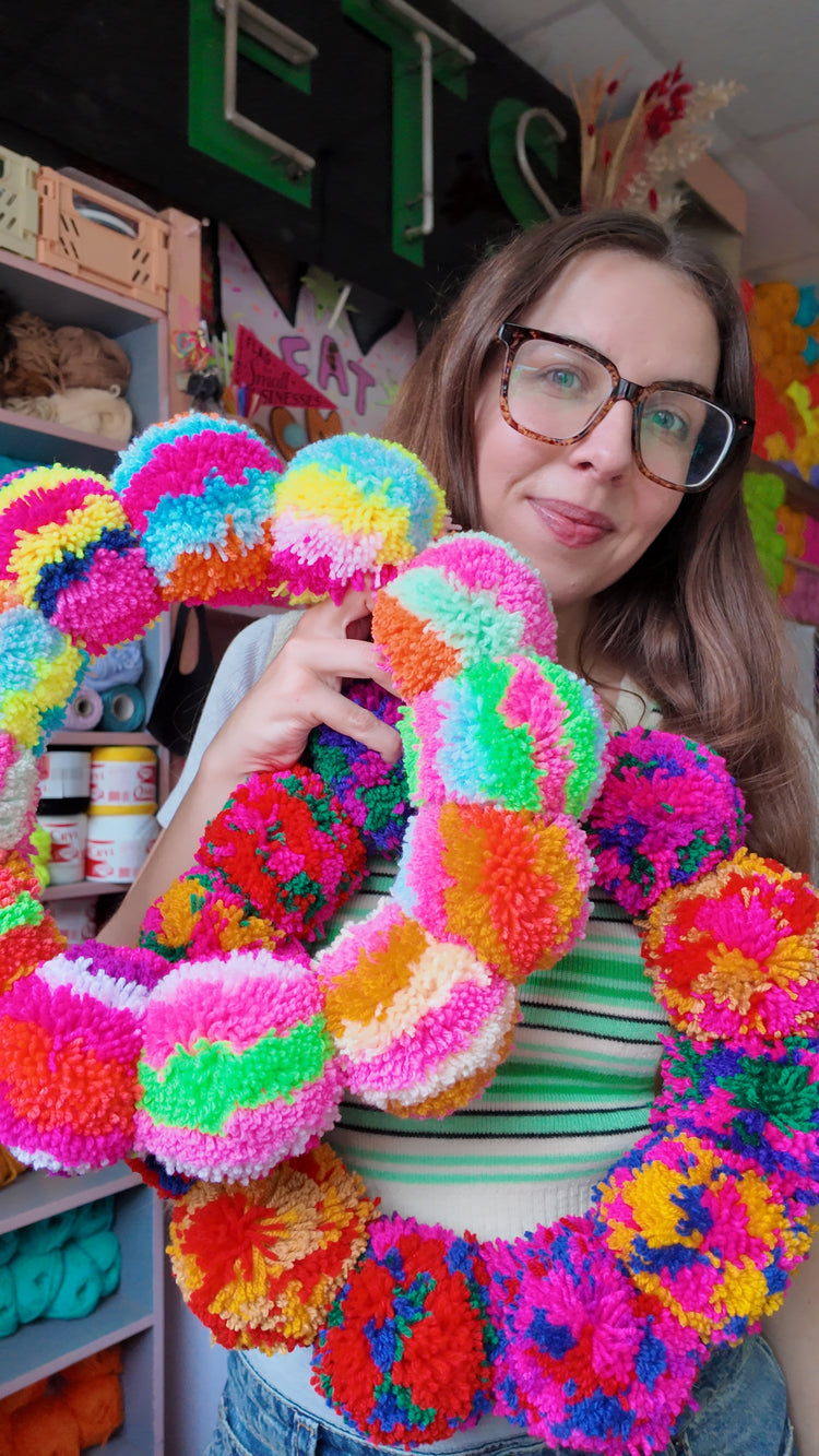 Large Pom Pom Wreath DIY Kit - Bright