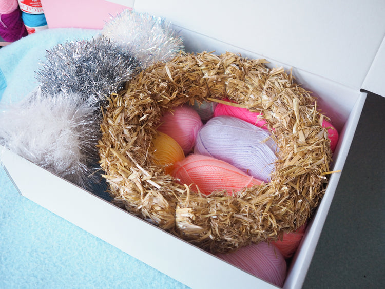 Kit de corona de pompones de oropel XL: opciones de colores