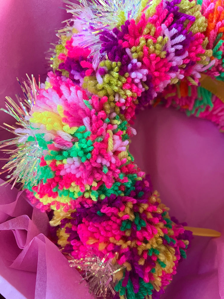 Tinsel Iridescent Pom Pom Headband