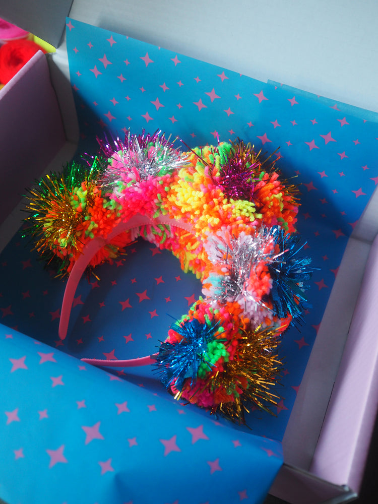 Tinsel Pom Pom Headband
