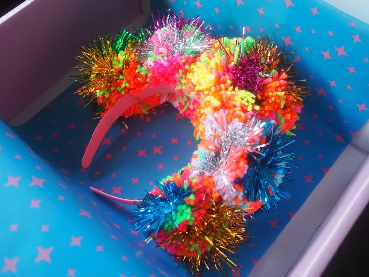 Tinsel Pom Pom Headband
